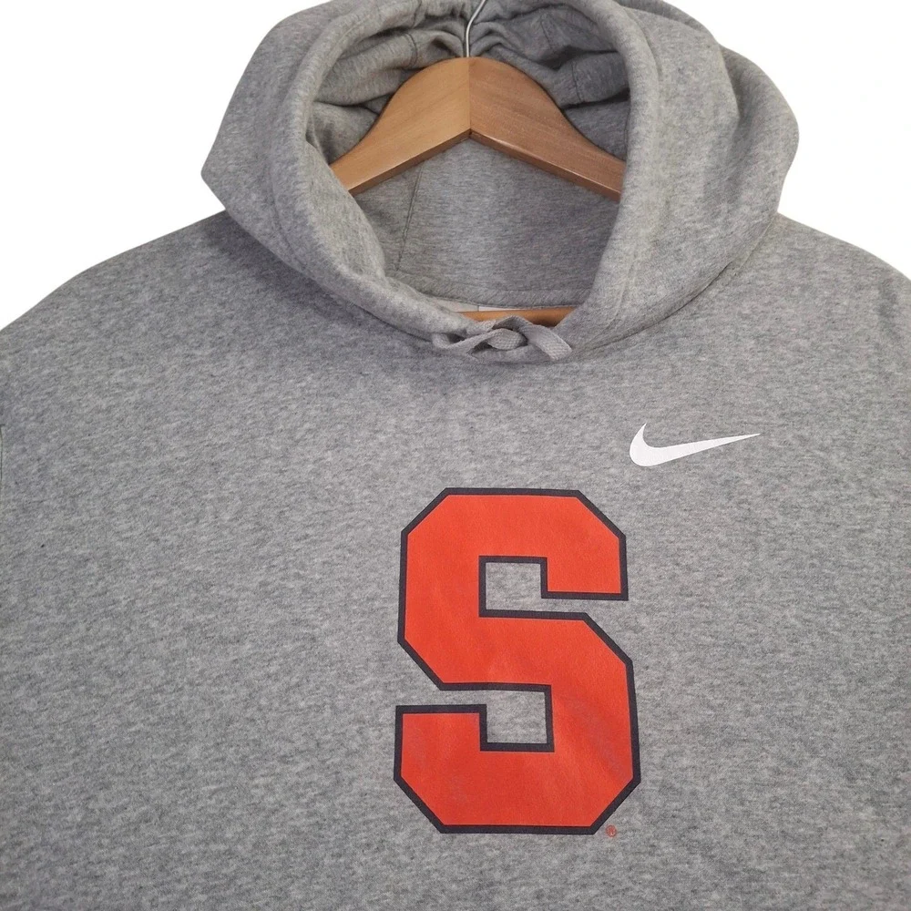 Nike Syracuse Orange Fleece Hoodie Mens XXL Gray Sweatshirt NCAA College Logo